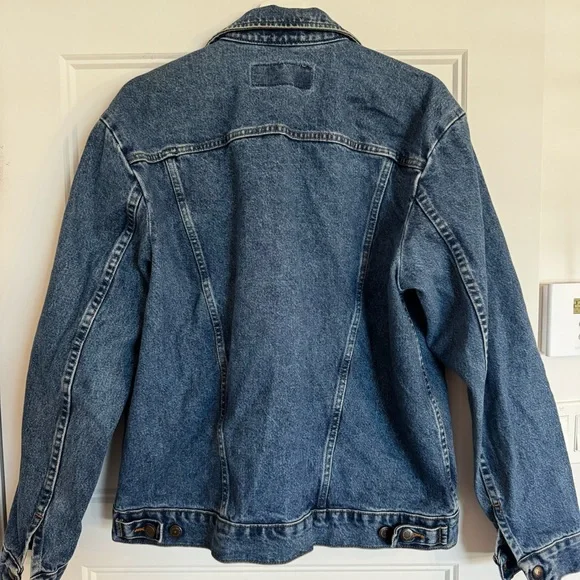 Wrangler Authentic 100% Cotton - Western Blue Denim Jacket Size M Oversized fit - Picture 5 of 11